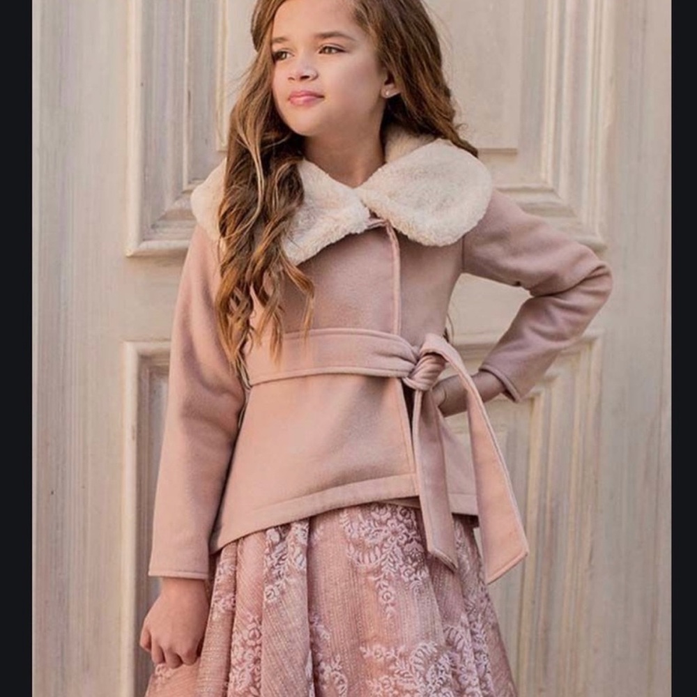 Joyfolie girls fur neck coat